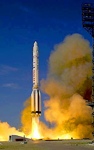 A Russian Proton Rocket Launches Zvezda 