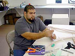 Chris - master cable builder - working on the new Andromeda speaker cables